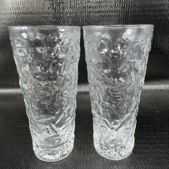 Anchor Hocking Milano Clear Highball Tumbler Set 2 Glasses Cups Tumblers VTG - Picture 1 of 10
